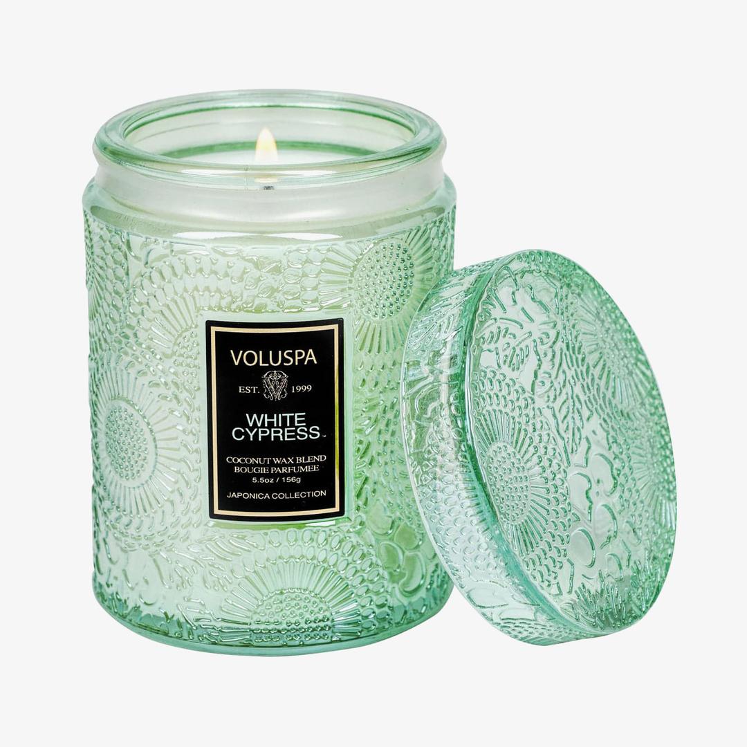 White Cypress Small Jar Candle by Voluspa