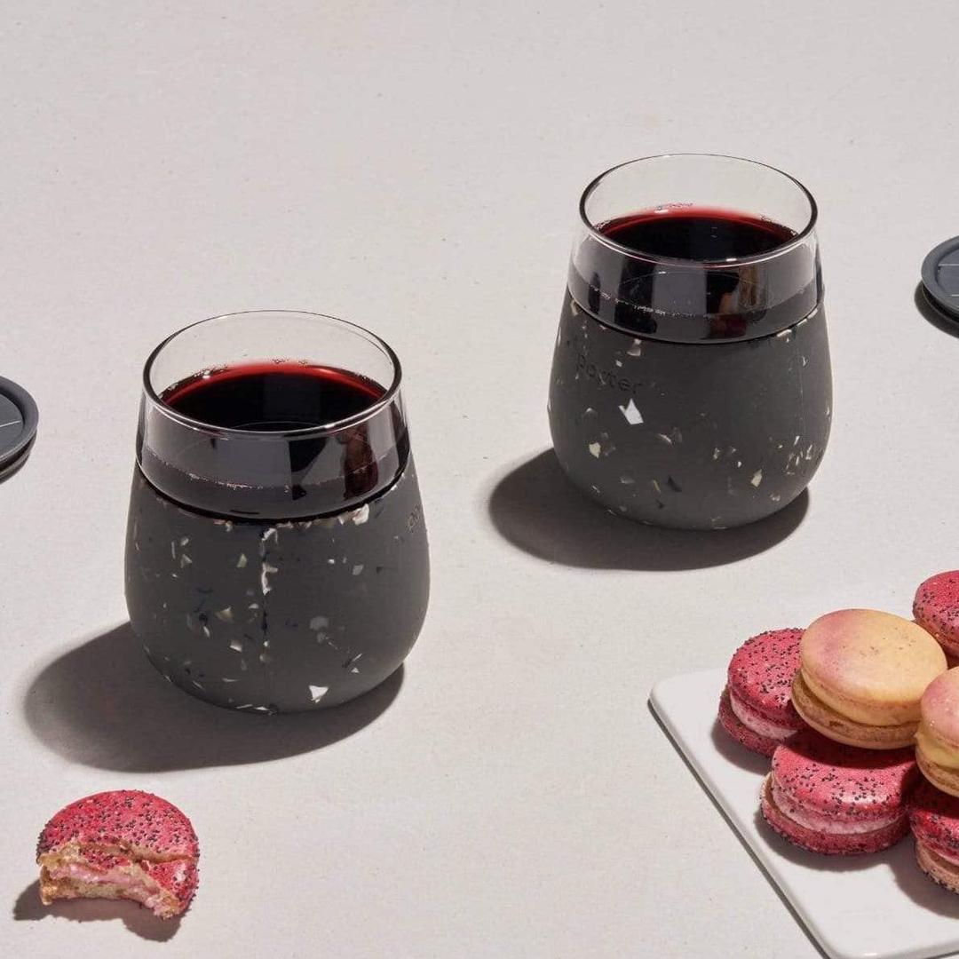 Charcoal Terrazzo Wine Glass by W&P