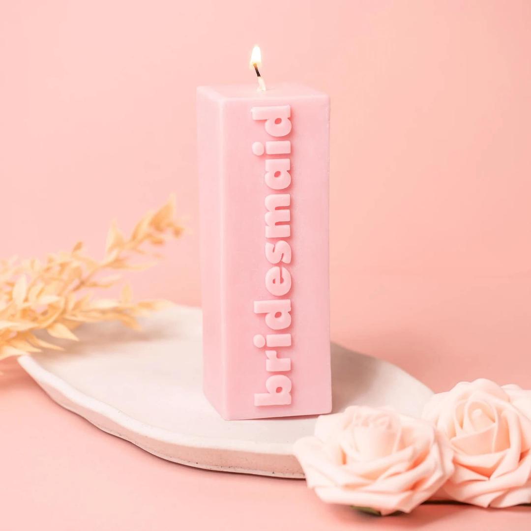 Bridesmaid Block Pillar Candle