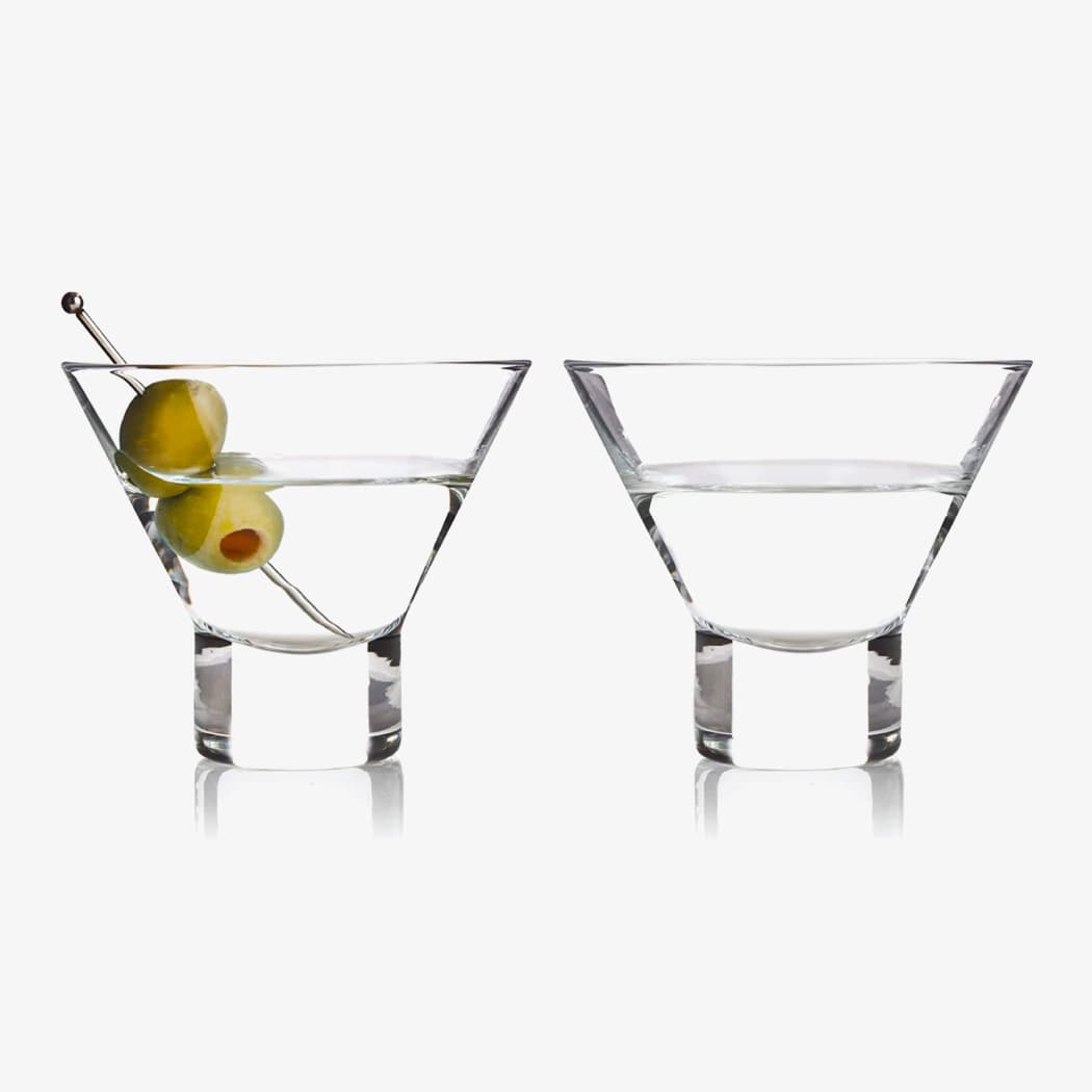 Stemless Crystal Martini Glasses