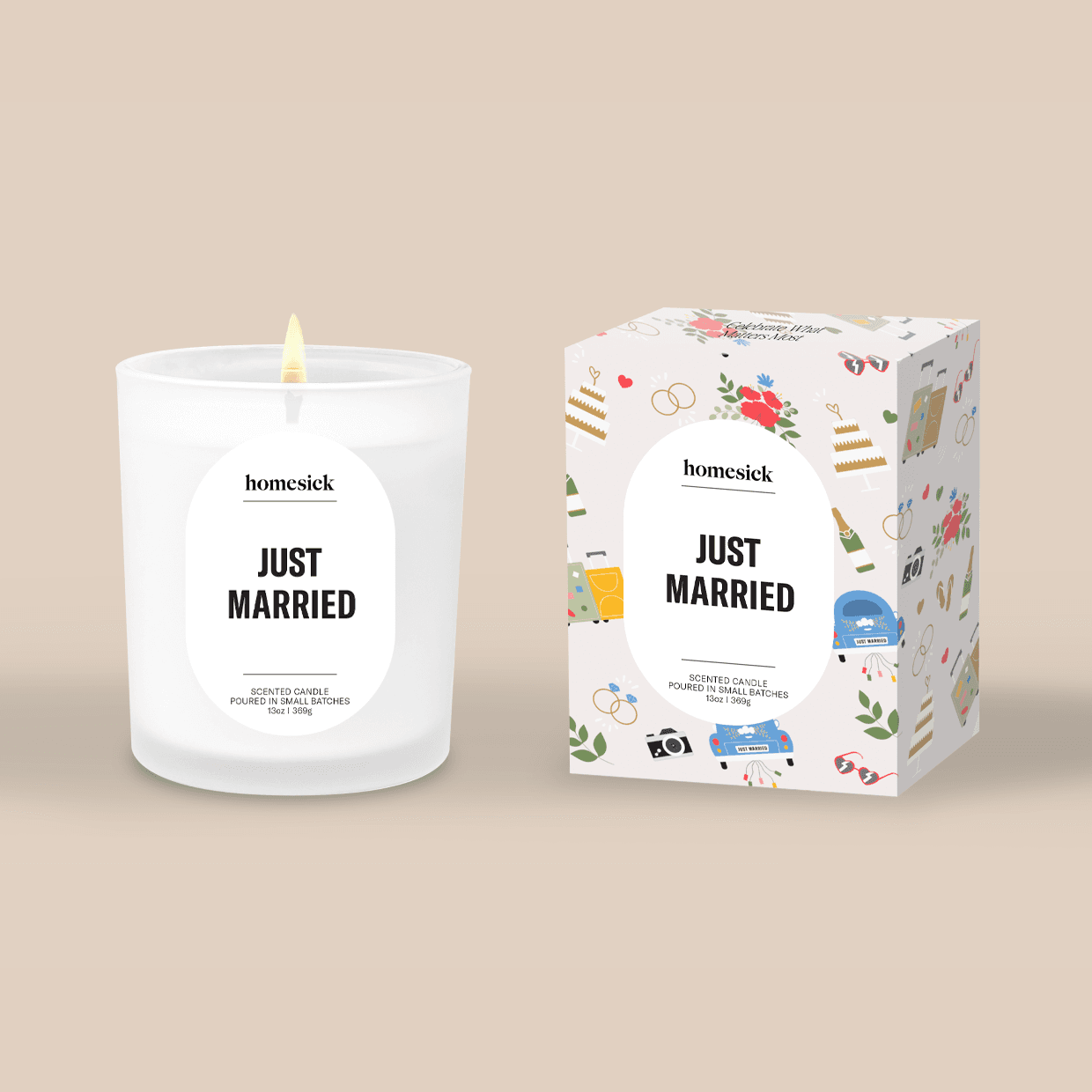 Just Married Candle
