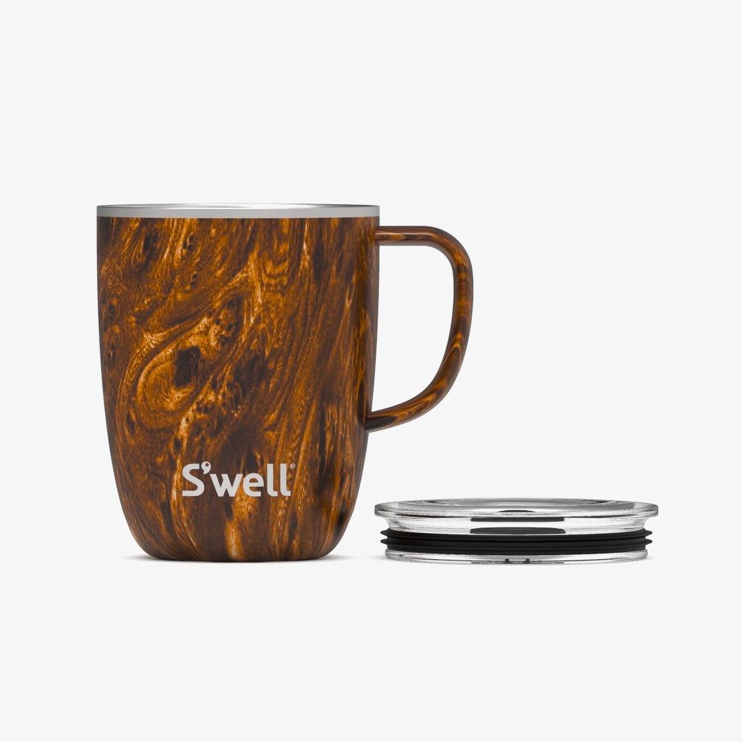 12oz Stainless Steel Teakwood Mug