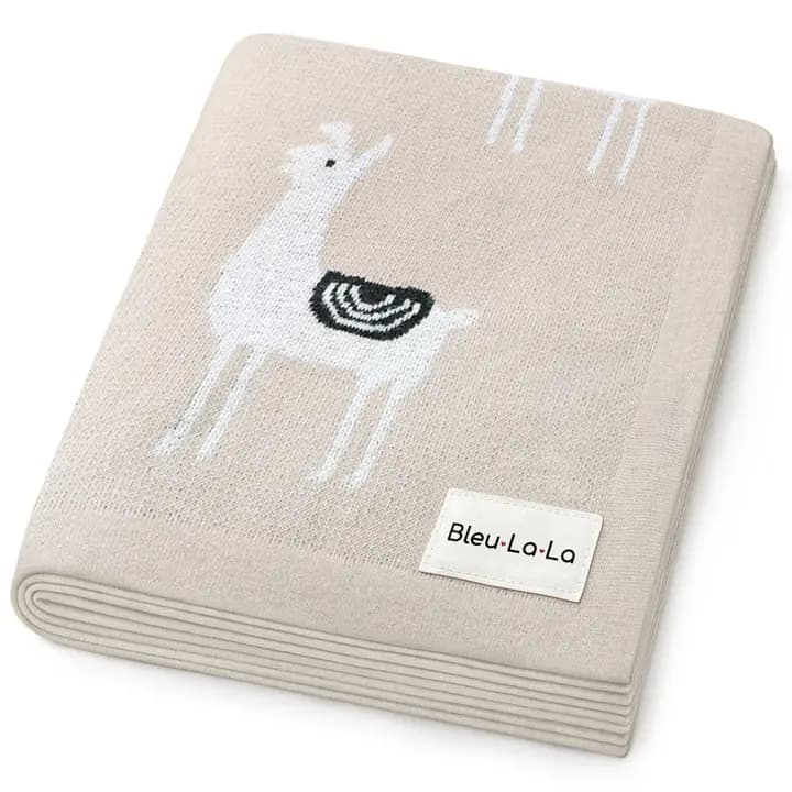 Cotton Swaddle Receiving Baby Blanket - Llama