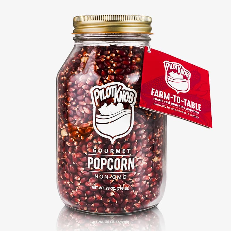 Rustic Red Popcorn Kernels in Mason Jar