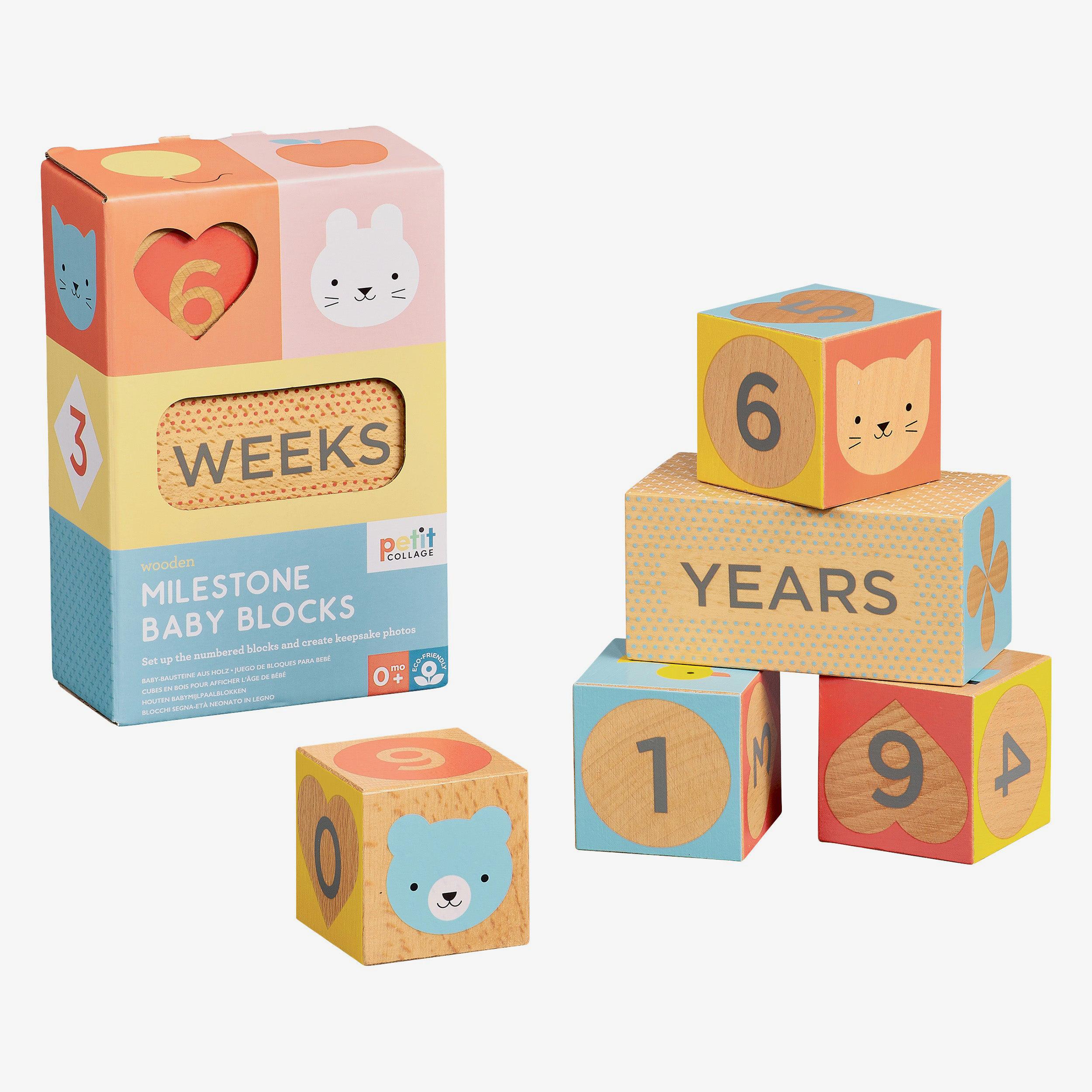 Wooden Baby Milestone Blocks