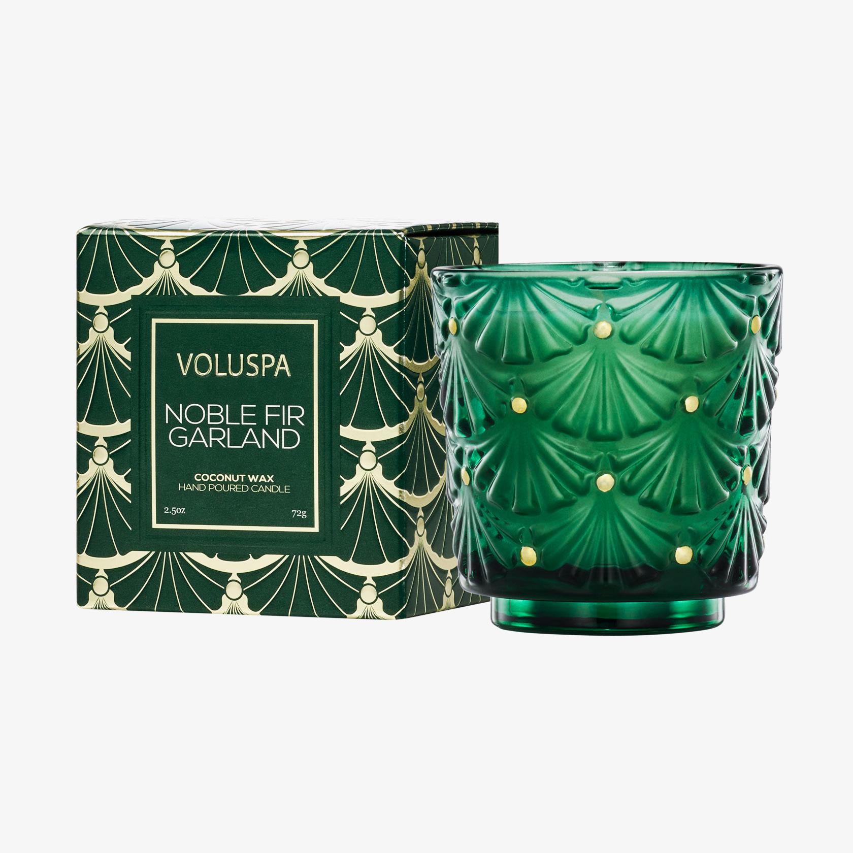 Noble Fir Garland Pedestal Candle
