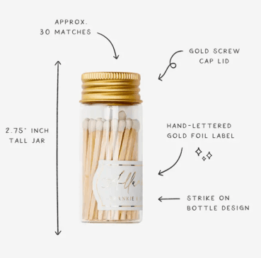 Mini Glass Match Jar with White Matches, photo 2