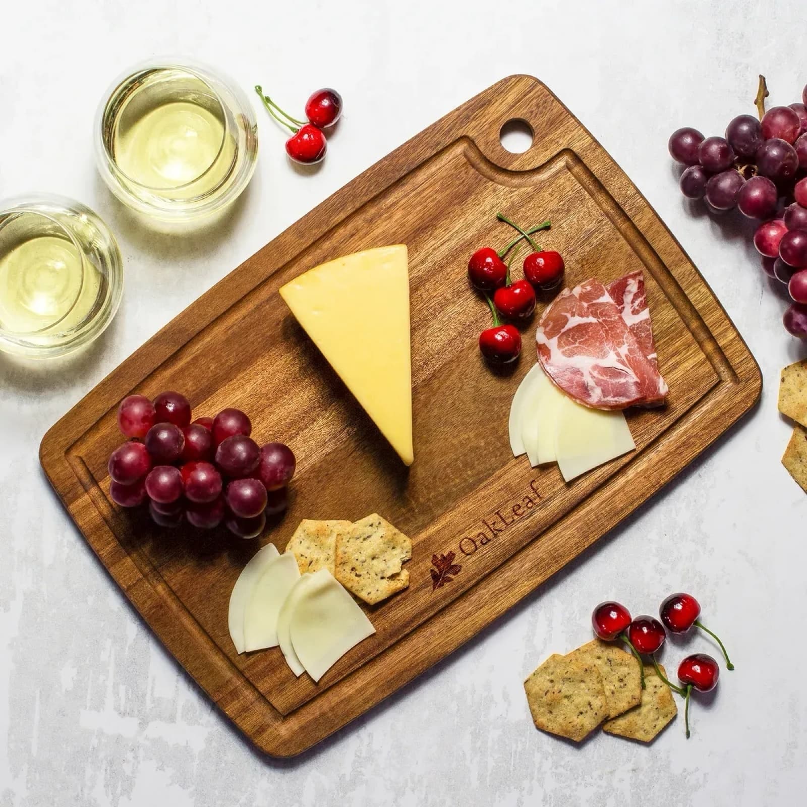 15" Acacia Wood Cutting & Serving Board with Juice Groove, photo 3
