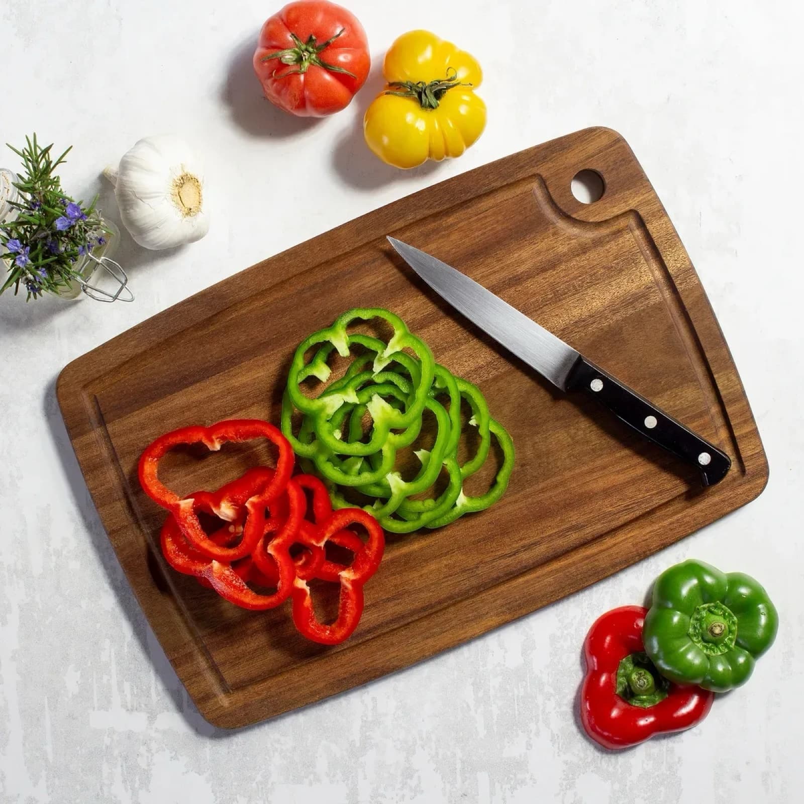 15" Acacia Wood Cutting & Serving Board with Juice Groove, photo 2