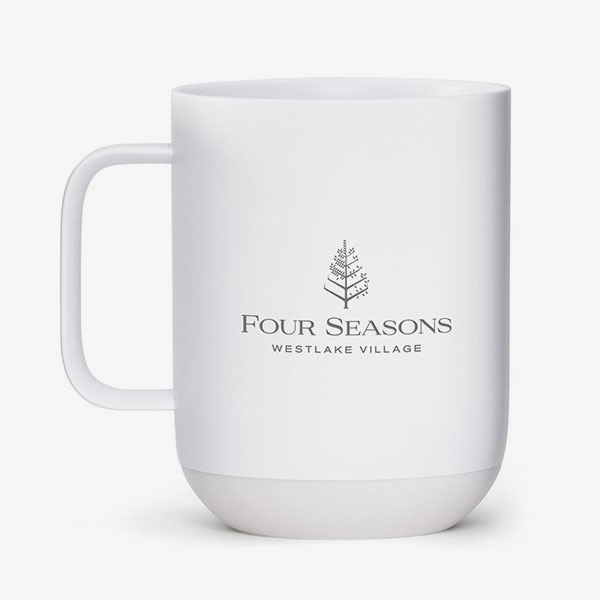 white mug with custom logo swag ideas