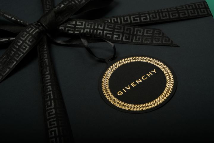 black gift box with branded Givenchy hangtag