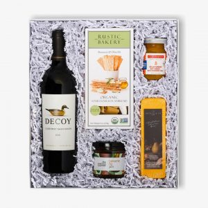 Wine And Cheese Gift Basket With Decoy